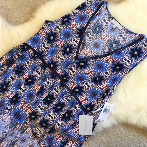 1. State Floral Print High Low Sleeveless Top - Picture 4 of 7